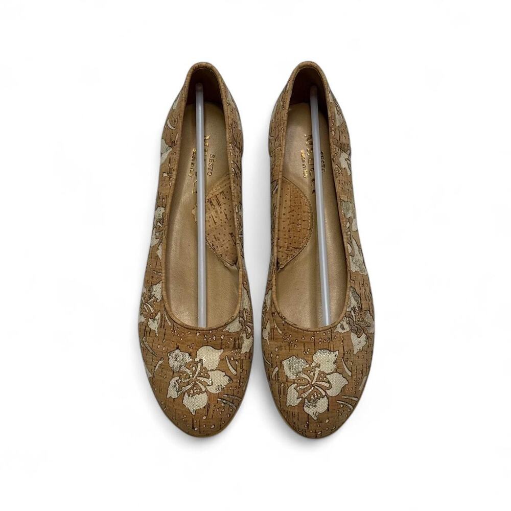 Sesto Meucci Beryl flower cork comfort flats featuring a slip-on style size 8 - Picture 7 of 8